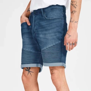 Shorts en jean baggy vintage délavé à la taille mi-haute pour homme, haute qualité, streetwear d'été, en Spandex/Polyester, couleur unie, personnalisable - Product Image 1