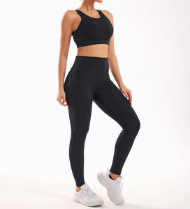 High Waist Scrunch Leggings and Heart Neck <b>Sports</b> <b>Bra</b> <b>Set</b> for Women Lightweight Breathable Activewear for Yoga Gym Running - Product Image 2