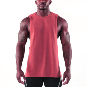 OEM servicio fabricante de fábrica de punto 100% algodón hombres camiseta sin mangas transpirable estilo de la calle ropa de fitness personalizable - Product Image 1