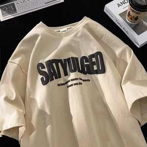 T-shirt col rond côtelé à épaules tombantes en coton épais pour homme Conception de logo personnalisé de haute qualité 100% coton Basic pour homme - Product Image 6