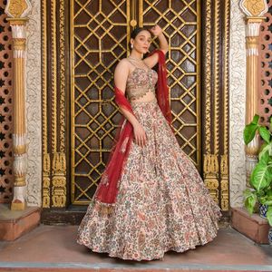 Beau Style Ethnique Multicolore Lehenga Lourd Zardozi Fil Sequin Travail Choli Contraste Amélioré Dupatta Inde Prix De Gros - Product Image 2