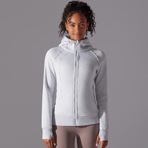 Veste de sport épaisse et chaude pour femmes nouvelle couleur unie décontracté en plein air Yoga formation Fitness veste épaissie sweats à capuche chauds pull - Product Image 5