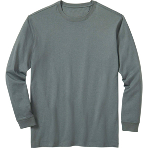 Camiseta de Manga Larga de Algodón para Hombre, Tejido de Punto, Color Sólido, Logotipo Personalizado, Transpirable, Informal, de Verano, Talla Grande, Venta al por Mayor, Alta Calidad - Product Image 1