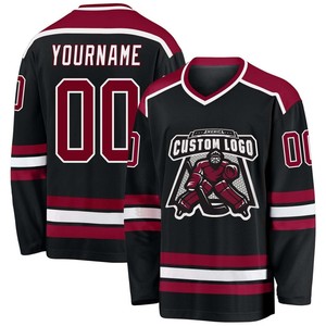 Vente en gros de maillots de hockey sur glace OEM patchs personnalisés Pro Fit par sublimation tissu durable coutures renforcées polyester à séchage rapide - Product Image 6