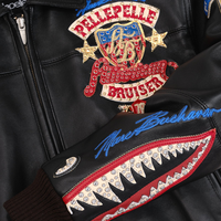 Chaqueta de Cuero Vacuno Personalizada para Hombre, Chaqueta de Motociclista con Cuello Alto para Hombre