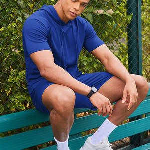 Custom High Quality Streetwear Two Piece Workout Fleece Joggers <b>Shorts</b> Unisex <b>Tracksuit</b> Hoodie <b>Short</b> Set <b>Men</b> - Product Image 5