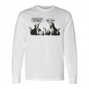 Maglietta a maniche lunghe con George Washington e Gesù per uso promozionale - Product Image 2