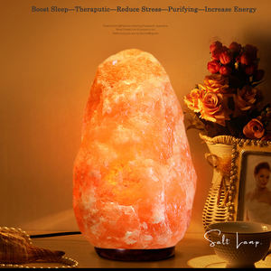 2022 Venta caliente personalizada lámpara de sal rosa del Himalaya luz regulable estilo de flor tallada Decoración elegante - Product Image 3