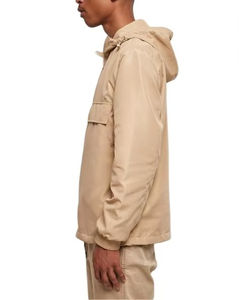 Wholesale Customizable Men's Winter Plus Size Printed Windbreaker Tracksuit Set Breathable Jacket & Hooded Shorts Solid Pattern - Product Image 2