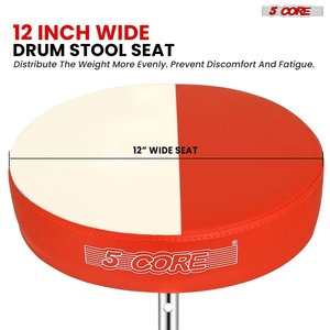 5Core Drum Throne Adjustable Guitar Stool Padded Seat + Drum <b>Practice</b> <b>Pad</b> Snare Drumming Stand - Product Image 3