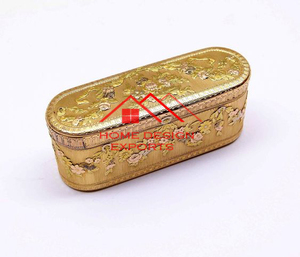 Caja de metal con diseño en relieve de metal con acabado dorado para mantener la joyería segura a precio mayorista - Product Image 3