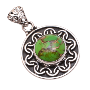 Argent Sterling 925 Argent Antique Naturel Vert Cuivre Turquoise Pierres Précieuses Bijoux Faits À La Main Conception Personnalisée Collection Exclusive - Product Image 1