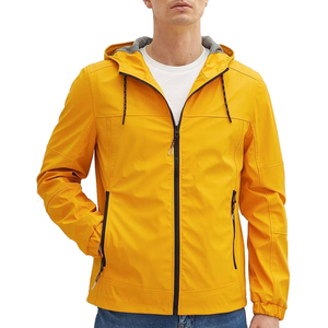 Chaqueta Softshell de Alta Calidad para Hombre, OEM ODM, Venta al por Mayor, Logotipo Personalizado, Mangas Completas, Capucha, Cremallera Frontal, Tela Teñida - Product Image 1