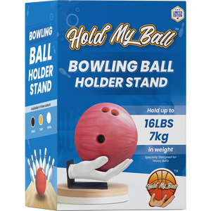 Support de boule de bowling en plastique Hold My Ball avec support en bois, capacité de 7 kg, disponible en noir/blanc/or pour ensemble de bowling - Product Image 4