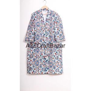 Robe pour femme en tissu non tissé imprimé numérique floral, col en V, cordon de serrage, manches trois quarts, douce, respirante, séchage rapide - Product Image 2