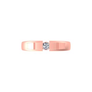 Anillo de Bodas de lujo personalizable para mujer chapado en oro de 14K/18K VS Clarity Round Lab Diamond para compromiso o regalo de aniversario - Product Image 4