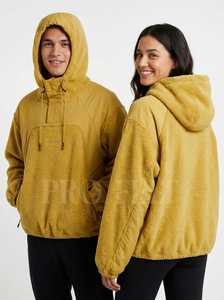 OEM ODM Customized Winter <b>Warm</b> <b>Fleece</b> Hoodie with Adjustable Drawstring Soft <b>Fleece</b> Kangaroo Pocket Screen Printed Logo Hoodies - Product Image 6