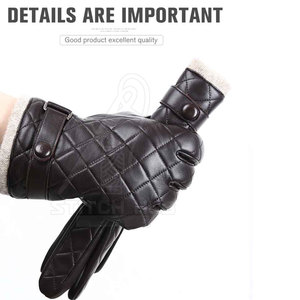 Gants en cuir respirants pour hommes de haute qualité Conception personnalisée Style uni pour vêtements d'hiver décontractés-Vente en gros - Product Image 1