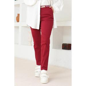 Pantalon décontracté pour femme, coupe droite, à ceinture, taille élastique, jambe large évasée, respirant, motif floral, techniques froissées - Product Image 4