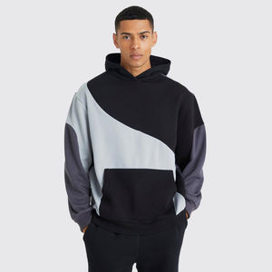 Sudadera con Capucha Unisex de Felpa Francesa de 360 g/m², Color Bloqueado, con Logotipo Personalizado, Sudadera con Capucha de Forro Polar para Hombre, con Cordones Ajustables, Diseño 3D - Product Image 1