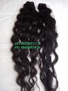 Extensions de cheveux humains vierges indiens non traités de la meilleure qualité, cheveux Remy avec style de vague naturelle, fabriqués à Chennai, en Inde - Product Image 2
