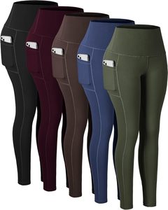 Leggings avec poches pour femmes, pantalon de yoga d'entraînement à taille haute pour le contrôle du ventre - Product Image 1
