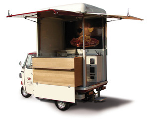 Tricycle alimentaire électrique, chariot de restauration mobile, camionnette de nourriture de rue à trois roues pour café, pizza, tacos, glaces, en-cas, hot-dogs - Product Image 1