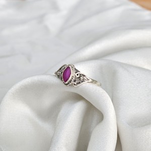 Bague en forme de marquise en argent avec rubis tendance Bague en argent léger avec pierres précieuses - Product Image 3