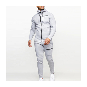 Survêtement décontracté en coton tissé respirant de haute qualité pour homme, modèle 2021, personnalisable, pas cher, épais, avec fermeture éclair - Product Image 5