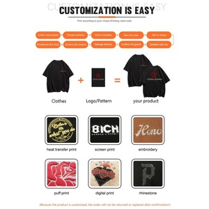 Logotipo personalizado 95% algodón 5% Spandex 170g impresión lisa camiseta de talla grande para hombre Camiseta gráfica camiseta de gran tamaño para hombres - Product Image 3