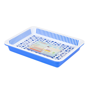 Plateau de drainage rectangulaire en plastique PP multicolore pour tasses et verres, avec design à trous de drainage, pour table basse de salon, station de boissons - Product Image 3
