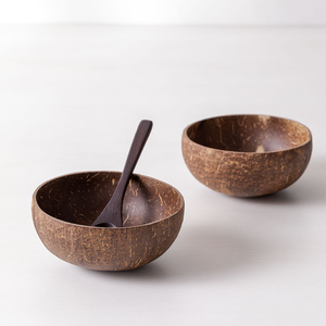 Premier fournisseur vietnamien de vaisselle biodégradable bols en coquille de noix de coco naturelle vente en gros ensemble de vaisselle jetable - Product Image 1