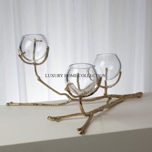 Premium Quality Rose Gold Polished Luxury Candle Stands Set of 2 Large Size Metallic Top Sale Home Decoration <b>Candlestick</b> Holder - Product Image 4