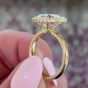 Bague de fiançailles avec halo caché en diamant de laboratoire certifié IGI 2,90 carats, forme poire, clarté DEF VVS-VS - Product Image 4