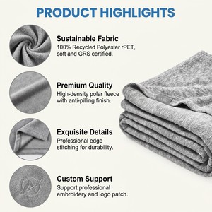 Couvertures en <span class=keywords><strong>polaire</strong></span> 100 % polyester recyclé, douces et tricotées, écologiques, avec logo personnalisé, couleur et taille sur mesure, livraison OEM/ODM à temps. - Product Image 2