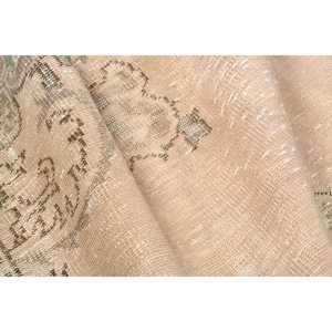 Turkish Vintage Eco Friendly Rug 2.1x5.8 ft <b>Brown</b> Patchwork <b>Wool</b> with Latex Backing - Product Image 5