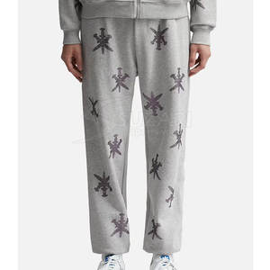 Pantalon en coton et polyester de qualité supérieure pour hommes avec strass Vêtements d'extérieur Taille personnalisée Designs OEM Pantalon avec strass - Product Image 3