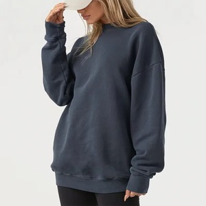ODM personnalisé hiver longue éponge française avant goutte épaule col montant sweats à capuche haute qualité coton col rond surdimensionné - Product Image 6