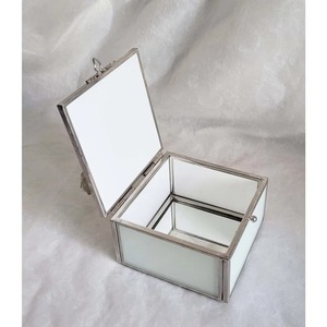 Handmade White Designer Jewellery Box with Silver Butterfly Design Stand for Vanity <b>Bedroom</b> Dressing Table and Gift Presentation - Product Image 2