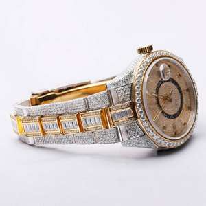 2025 Nueva joyería de Hip Hop Iced Out Rhinestones relojes de cuarzo relojes de acero inoxidable 18K oro diamante bisel Elite reloj - Product Image 3