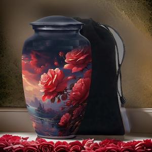 Urnas de Cremación Clásicas de Alta Demanda para Cenizas de Adultos con Bolsa de Terciopelo, Hermoso Diseño Floral, Precio de Mayoreo, Urnas Funerarias - Product Image 6