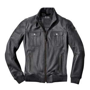 แจ็คเก็ตหนังผู้ชายขายส่งจากโรงงานโดยตรง ผลิตตามสั่ง ผ้าแคนวาส หนังแท้ แขนยาว เย็บทนทาน ปักลายตามสั่ง - Product Image 2