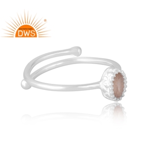 Anillo de piedras preciosas de piedra de luna de Chocolate Natural de Plata de Ley 925, joyería personalizada para mujer, regalo para ella - Product Image 4