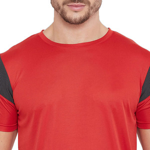 เสื้อยืดสำหรับผู้ชายเสื้อฟิตเนสแบบถักตัดและเย็บโลโก้ตามสั่ง - Product Image 5