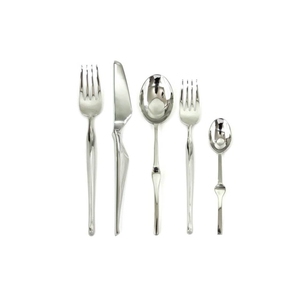 Cubiertos de restaurante de metal hechos a mano occidentales al por mayor modernos juego de cubiertos con mango martillado plateado - Product Image 6