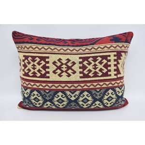 Luxury Red Wool Pillow 20x28 Inch Geometric Vintage <b>Fluffy</b> Pattern Woven Technique Portable <b>Bedding</b> for Christmas - Product Image 5