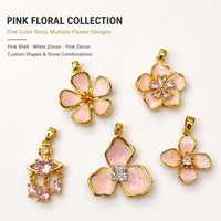 Collier personnalisé, fabrication de bijoux DIY, pendentifs mignons en émail rose en forme de fleurs pour femmes, accessoires de mode en gros