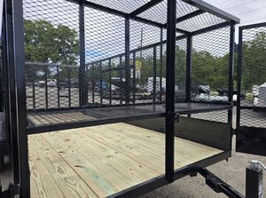 รถพ่วงบรรทุกสัมภาระแบบแนวนอน Tuff Dawg ขนาด 7'x16' |   กว้าง 82 นิ้ว |   ด้านข้างสูง 5 ฟุต |   ประตูท้ายแบบตาข่าย |   น้ำหนักบรรทุกสูงสุด 1001-2000 กก. - Product Image 6