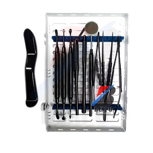 Demi-or Noir revêtement Couleur Dentaire Micro Chirurgie Orale Implant Kit Acier Inoxydable Instruments Manuel - Product Image 2