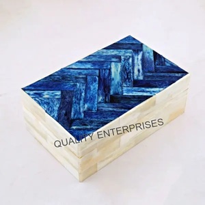 Boîtes en os incrustées durables et écologiques, design moderne, forme rectangulaire pour installation sur table, salon - Product Image 3